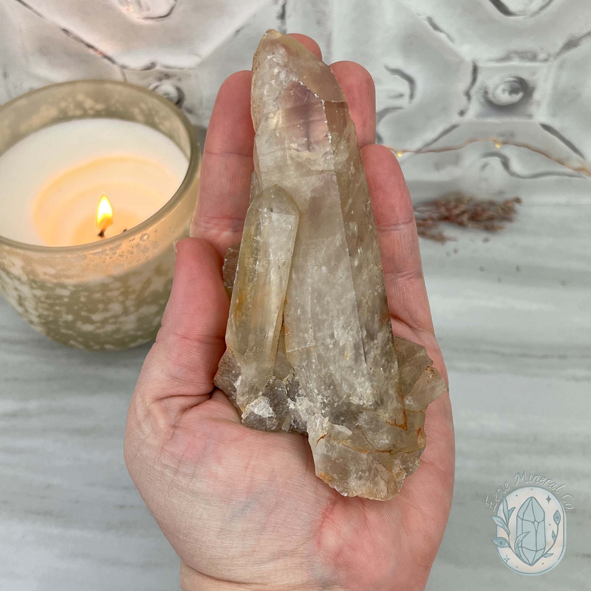 Natural Raw Citrine Crystal Cluster Point