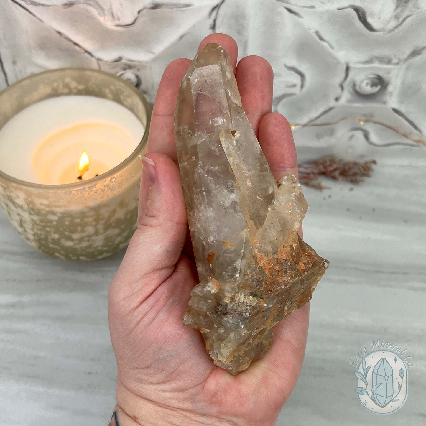 Natural Raw Citrine Crystal Cluster Point