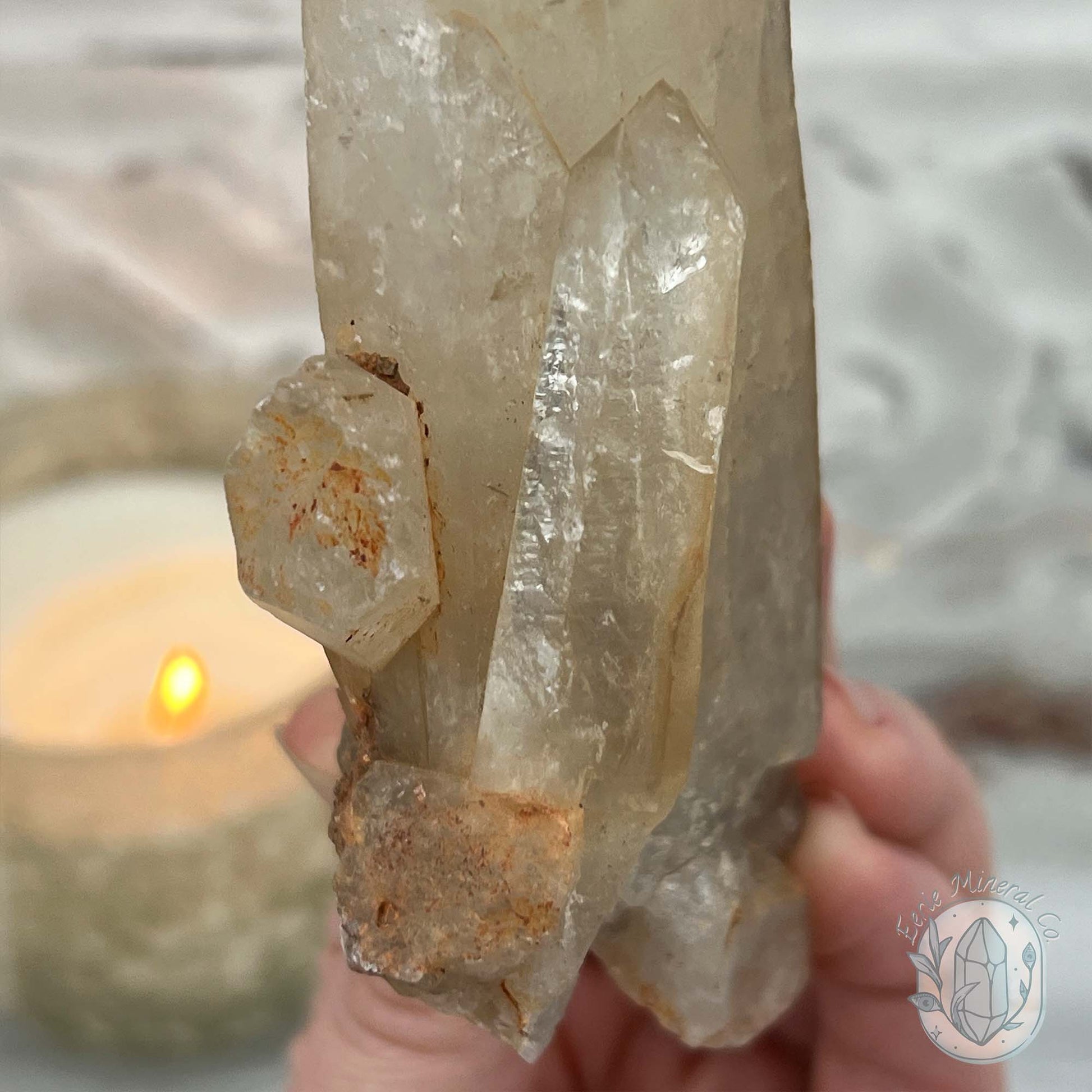 Natural Raw Citrine Crystal Cluster Point