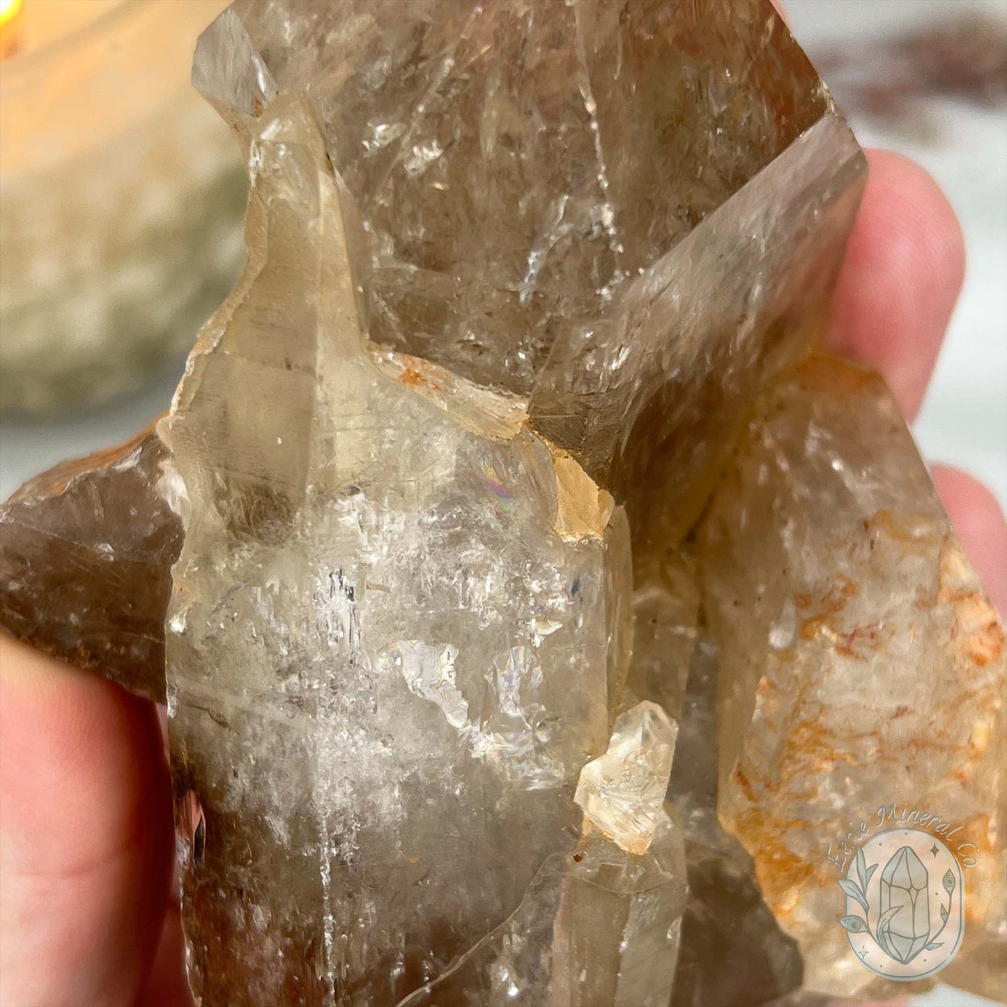 Natural Raw Citrine Crystal Cluster Point