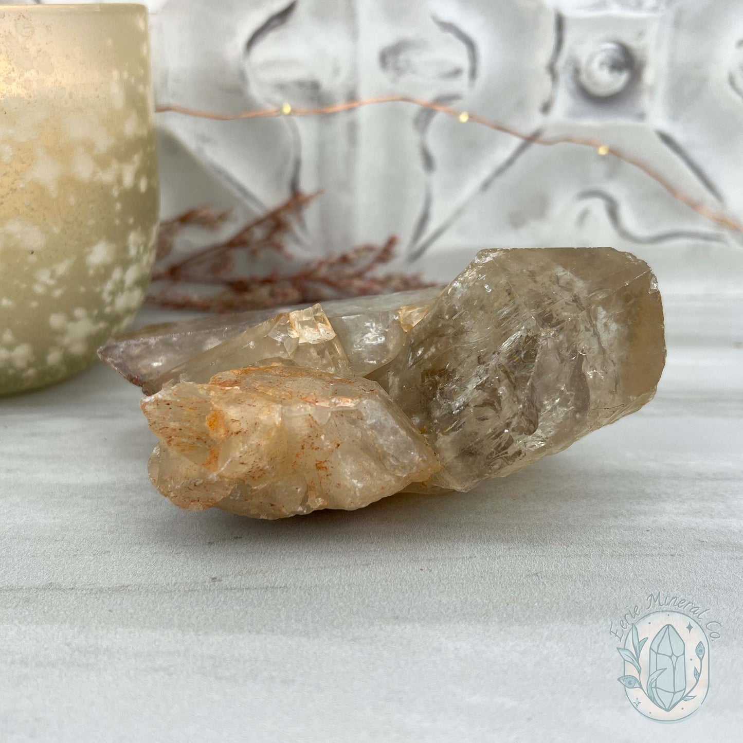 Natural Raw Citrine Crystal Cluster Point