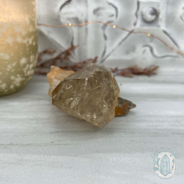 Natural Raw Citrine Crystal Cluster Point