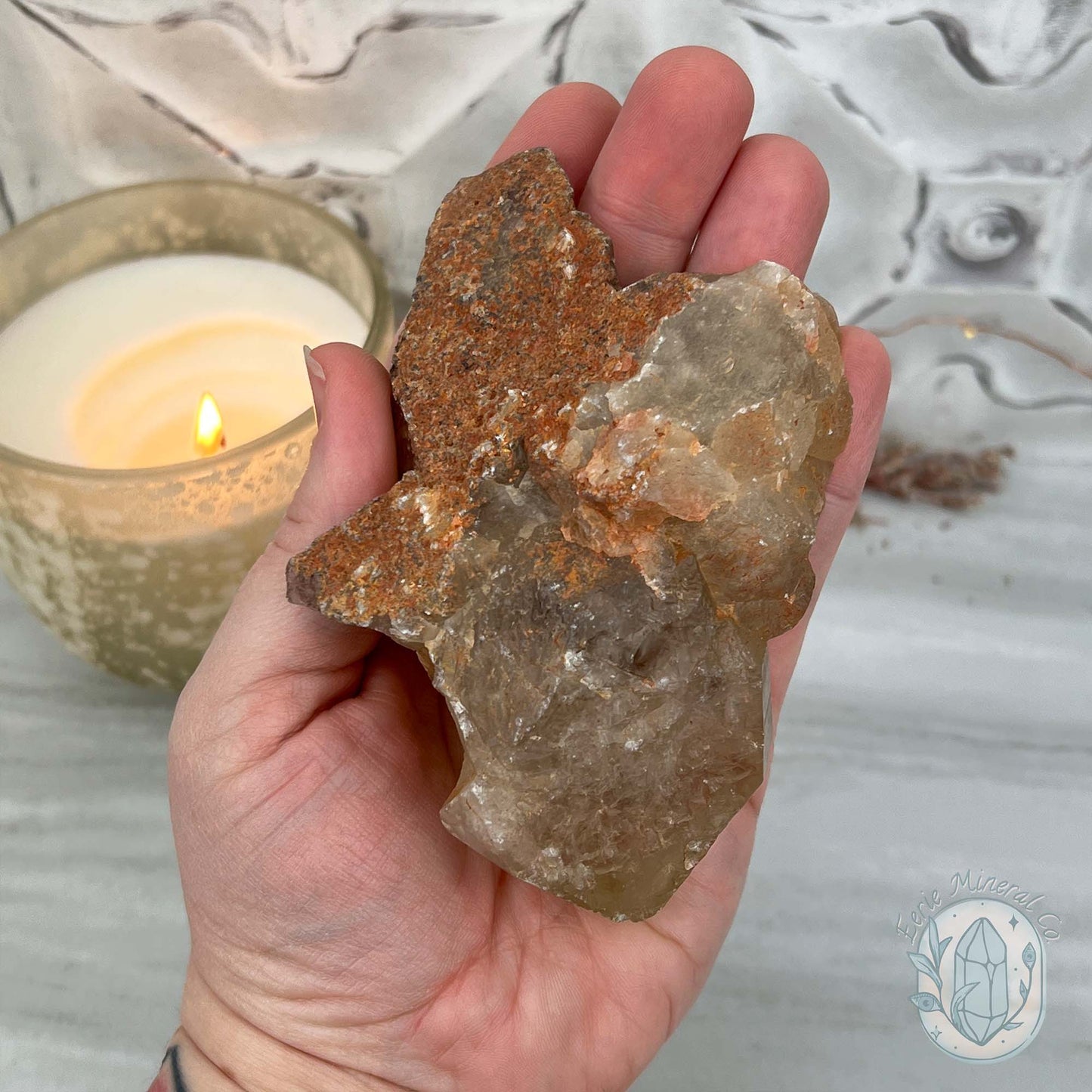 Natural Raw Citrine Crystal Cluster Point