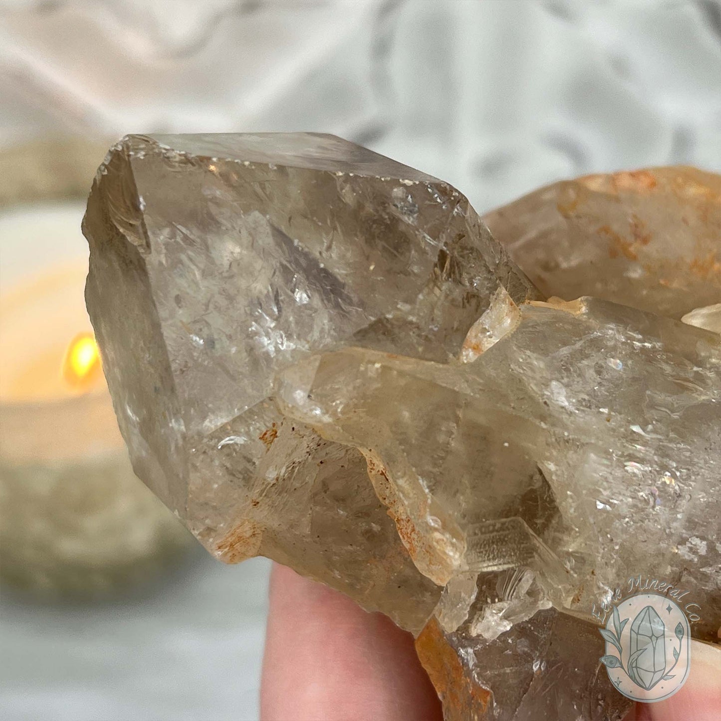 Natural Raw Citrine Crystal Cluster Point