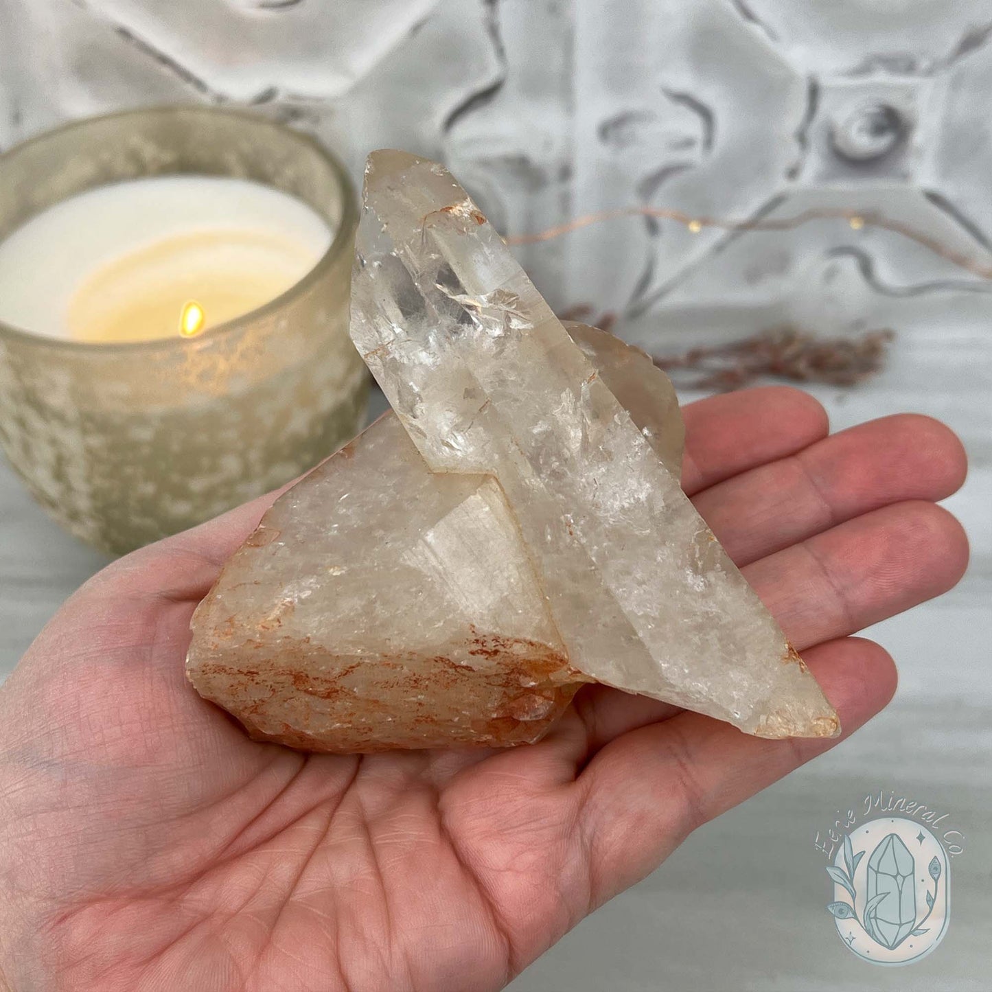 Natural Raw Citrine Crystal Cluster Point