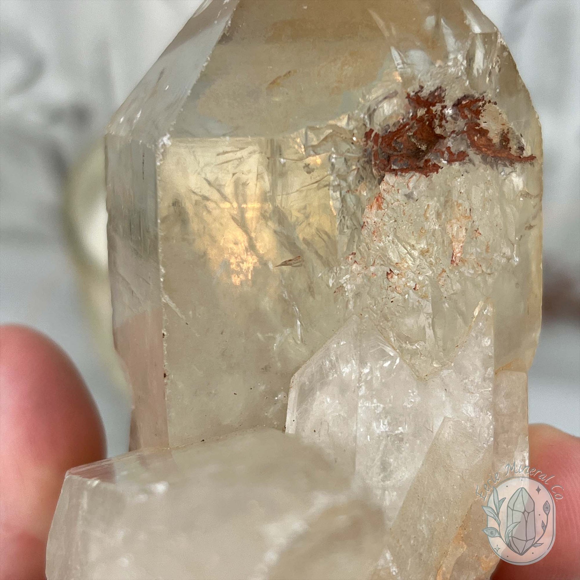 Natural Raw Citrine Crystal Cluster Point