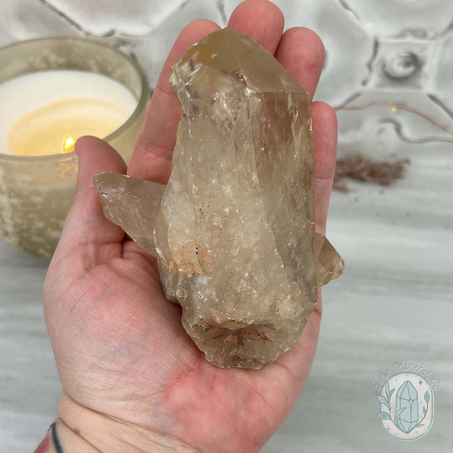 Natural Raw Citrine Crystal Cluster Point