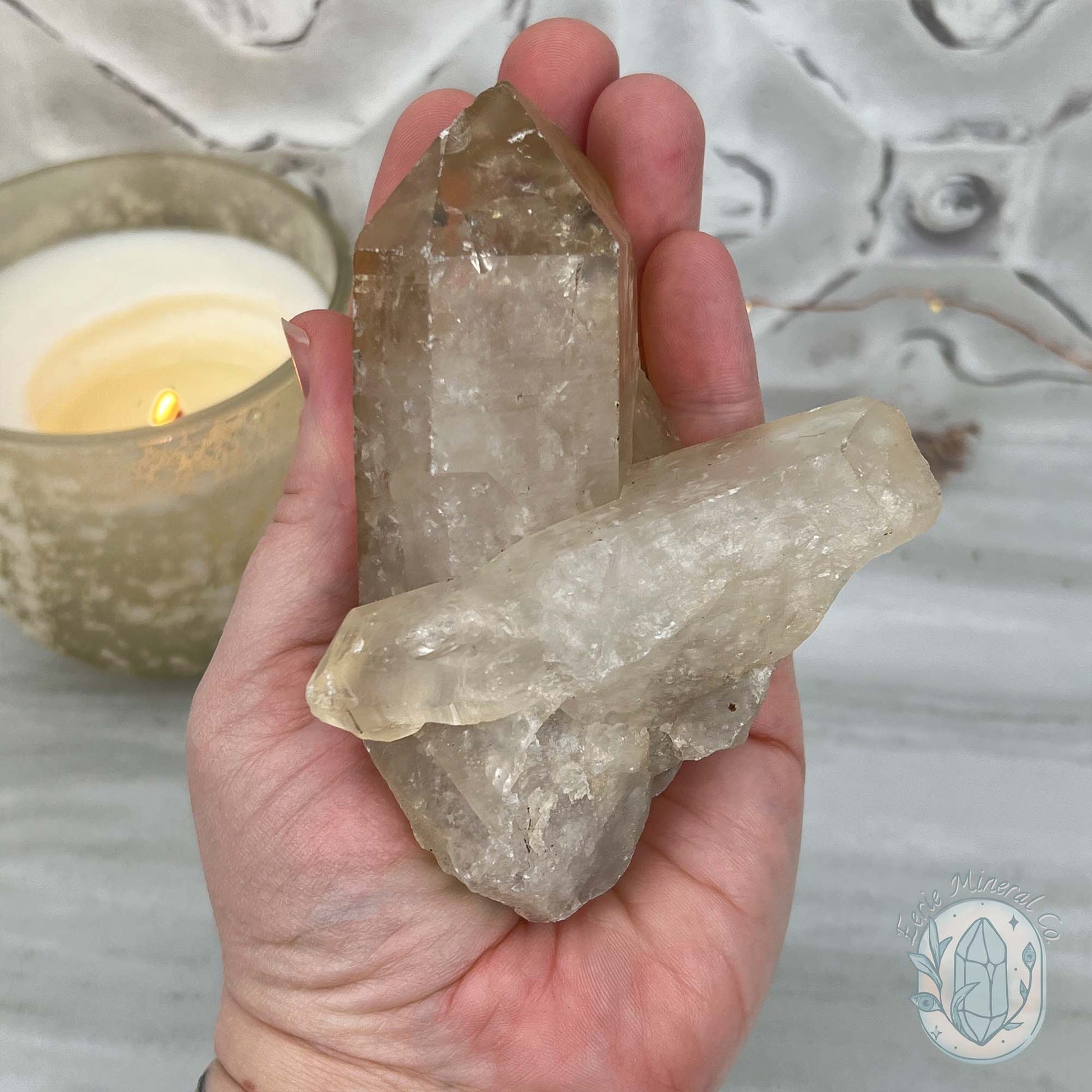 Natural Raw Citrine Crystal Cluster Point