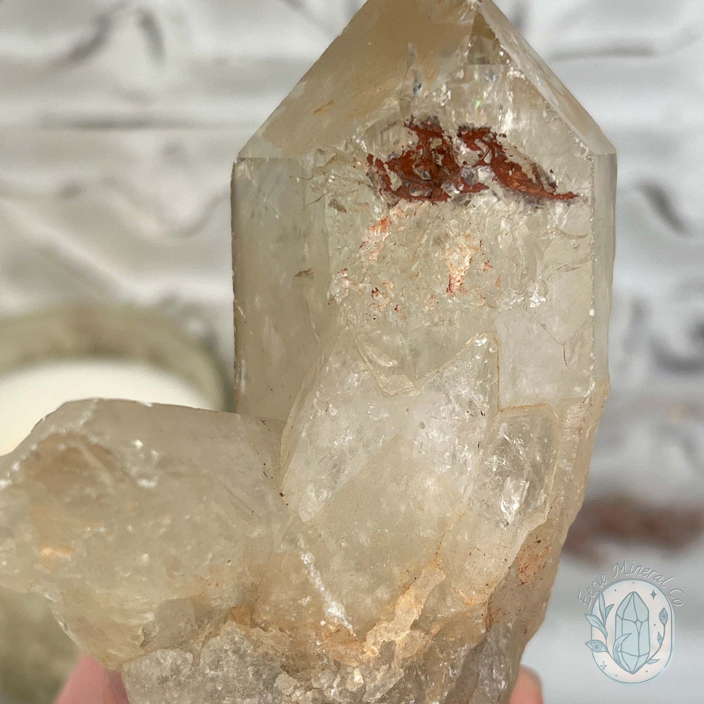 Natural Raw Citrine Crystal Cluster Point