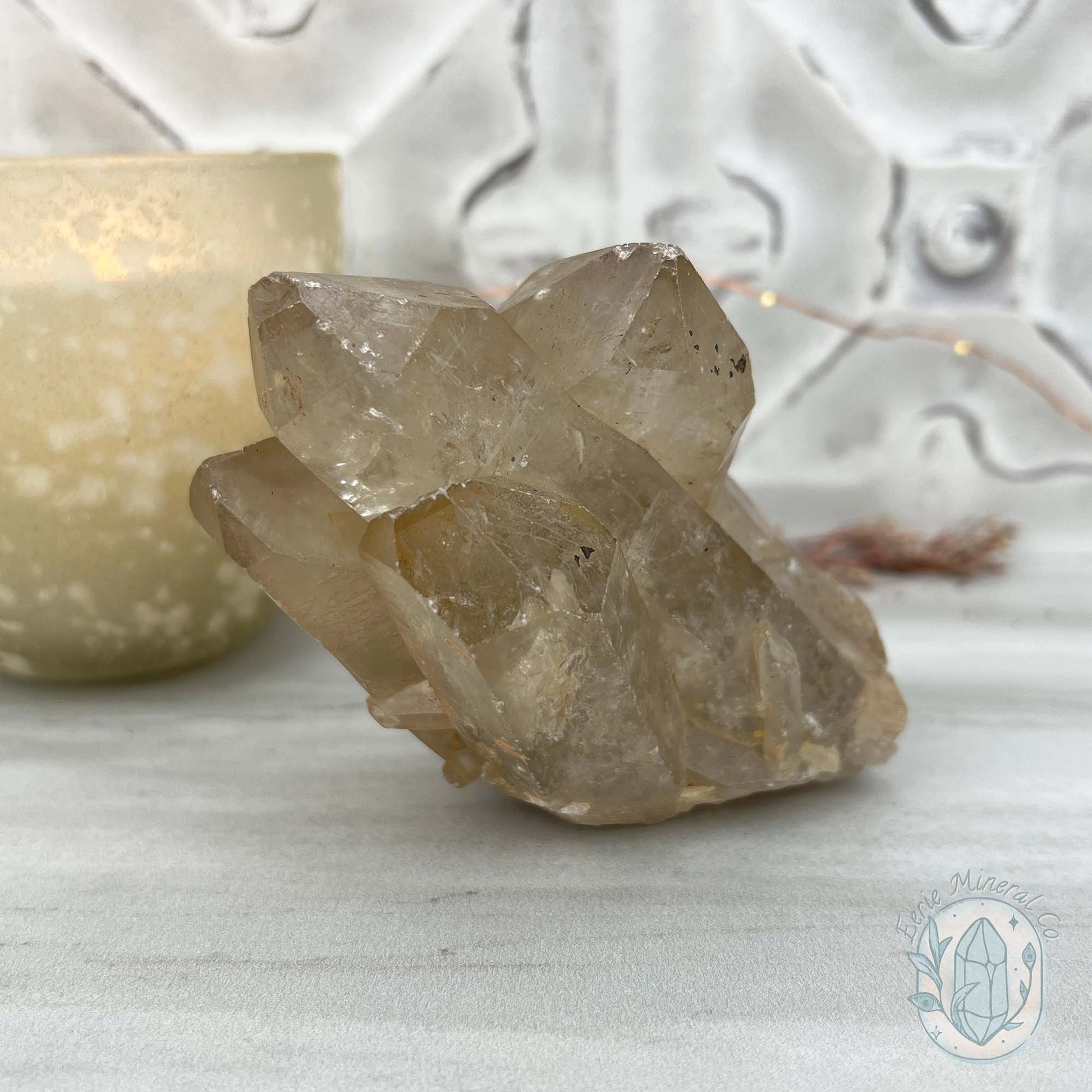 Natural Raw Citrine Crystal Cluster Point