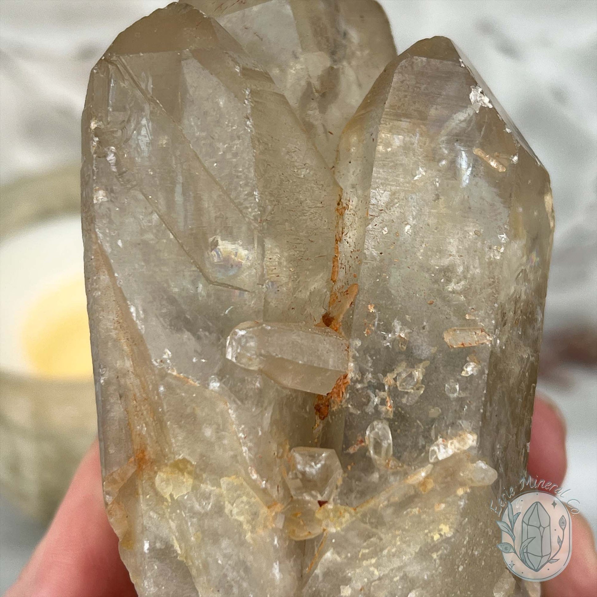 Natural Raw Citrine Crystal Cluster Point