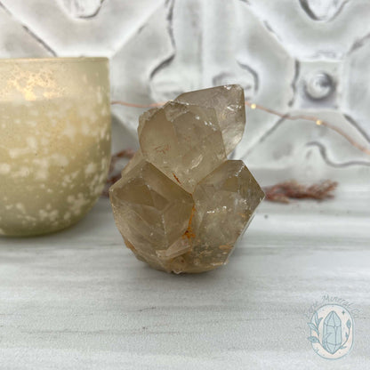Natural Raw Citrine Crystal Cluster Point