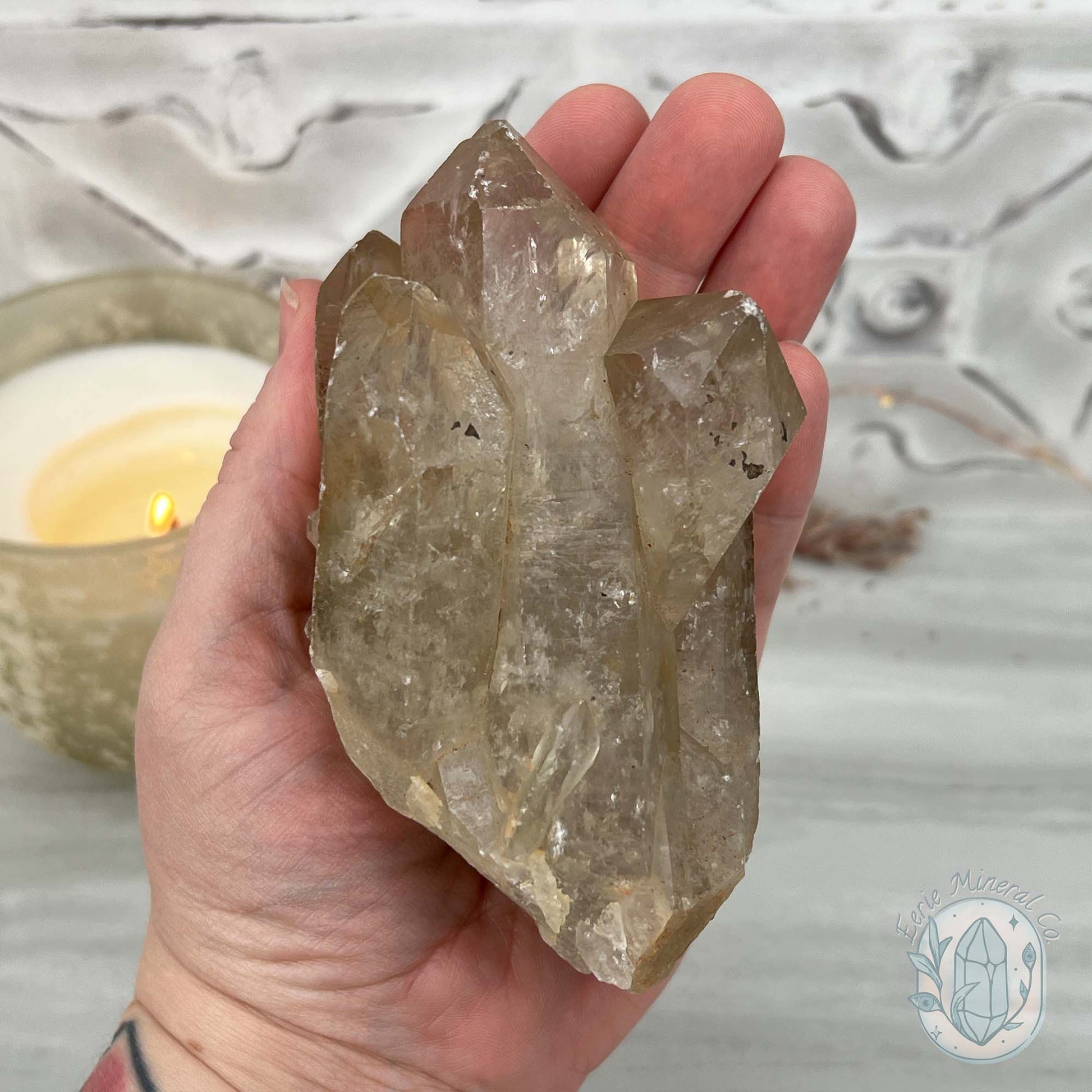 Natural Raw Citrine Crystal Cluster Point