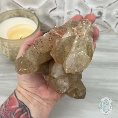 Large Madagascar Natural Raw Citrine Crystal Cluster Point