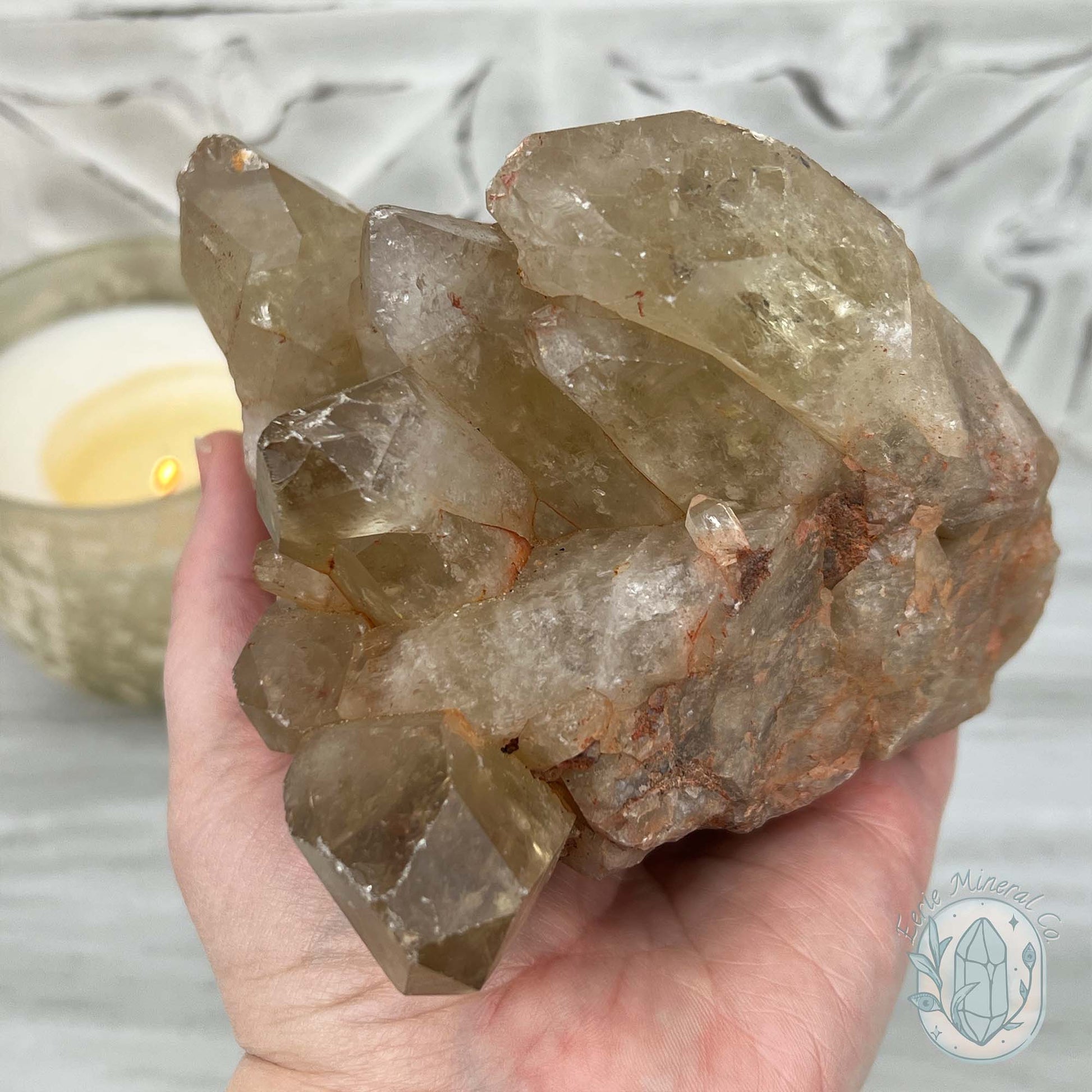 Large Madagascar Natural Raw Citrine Crystal Cluster Point