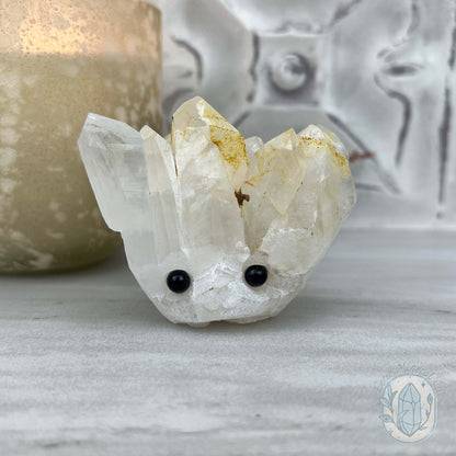 Clear Quartz Crystal Cluster Hedgehog Carving Specimen