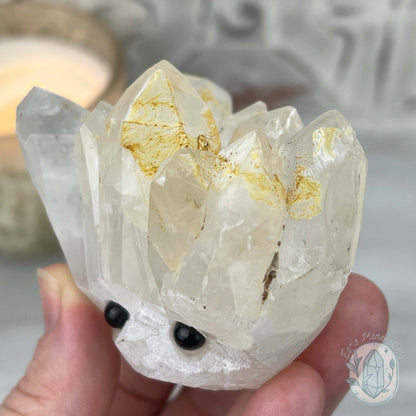 Clear Quartz Crystal Cluster Hedgehog Carving Specimen