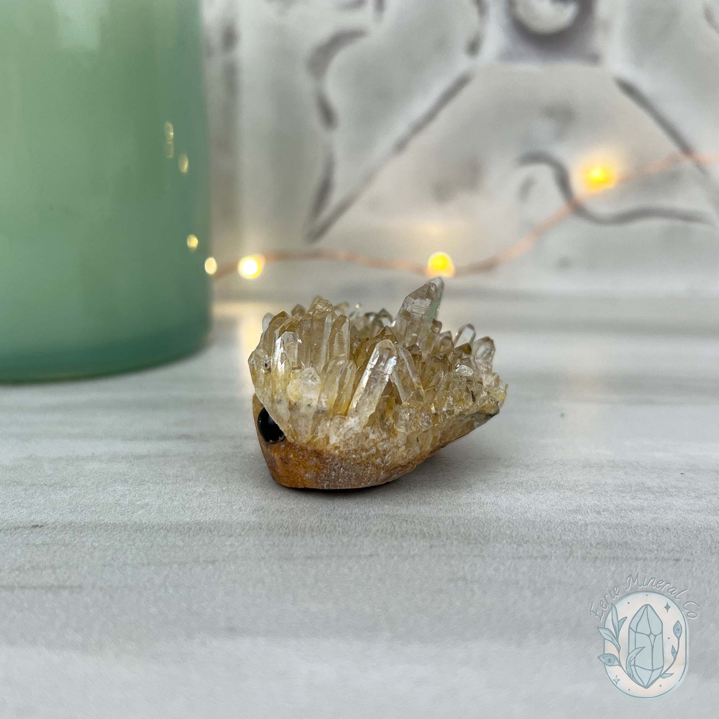 Clear Quartz Crystal Cluster Pet Rock Carving
