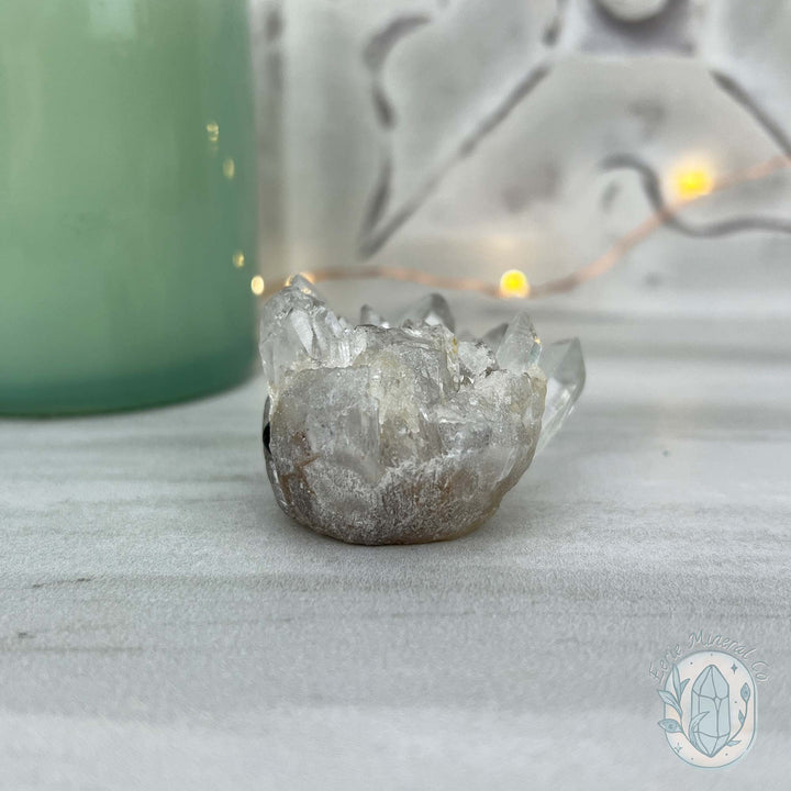 Clear Quartz Crystal Cluster Pet Rock Carving