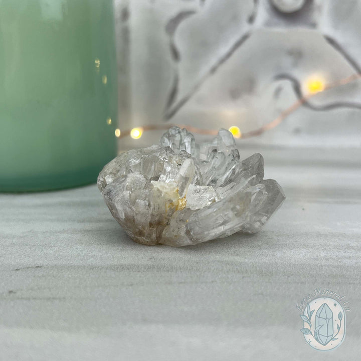 Clear Quartz Crystal Cluster Pet Rock Carving