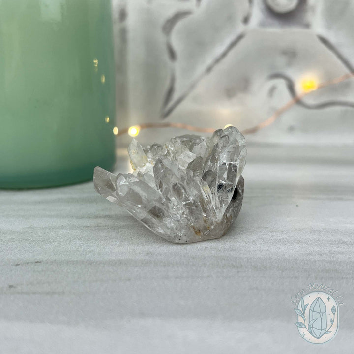 Clear Quartz Crystal Cluster Pet Rock Carving