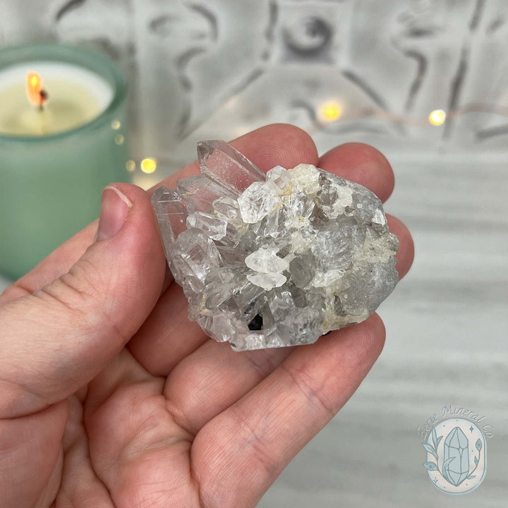 Clear Quartz Crystal Cluster Pet Rock Carving