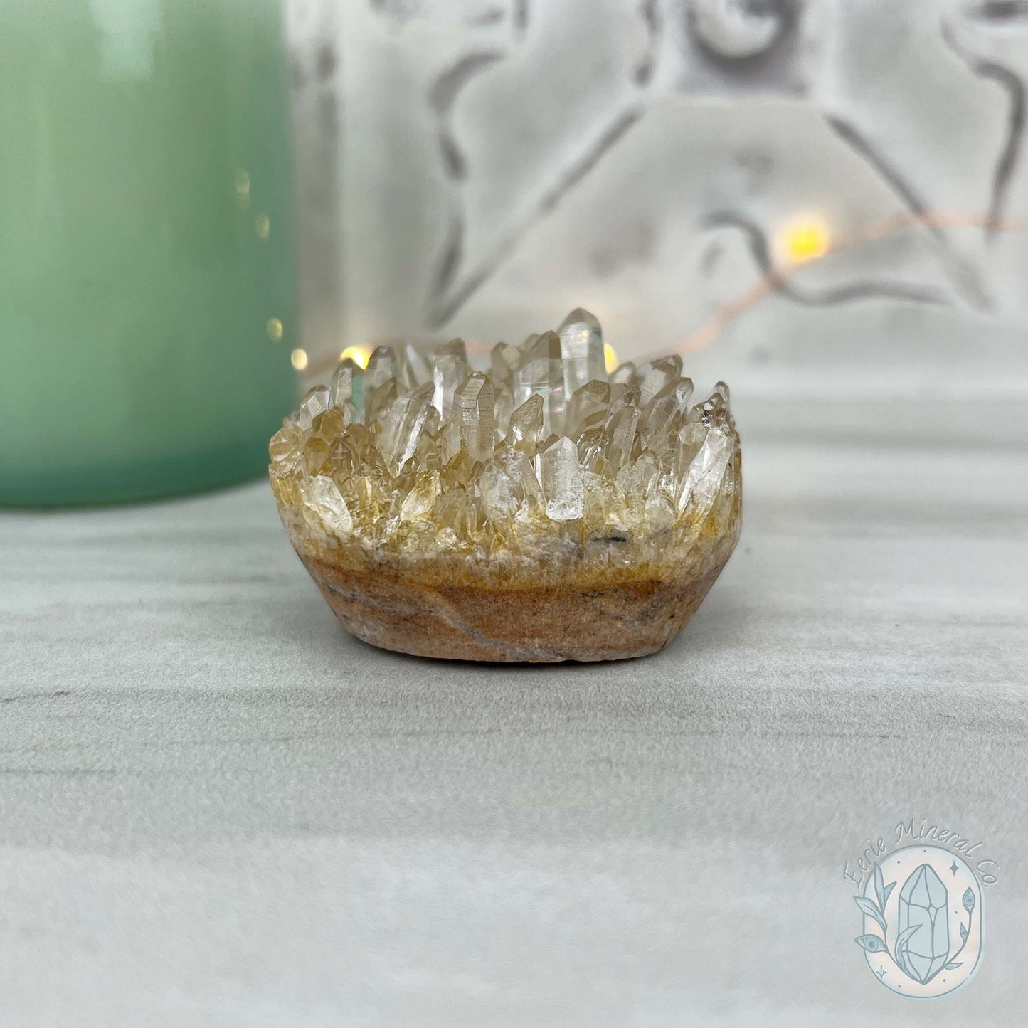 Clear Quartz Crystal Cluster Pet Rock Carving