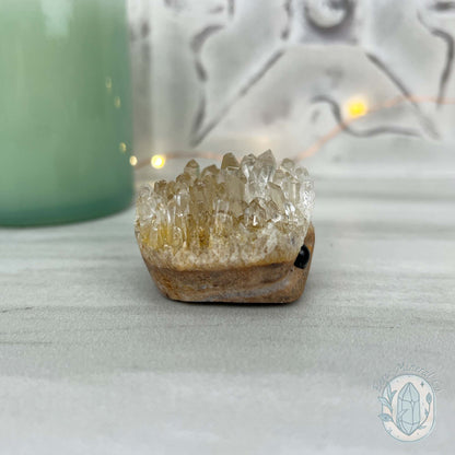 Clear Quartz Crystal Cluster Pet Rock Carving