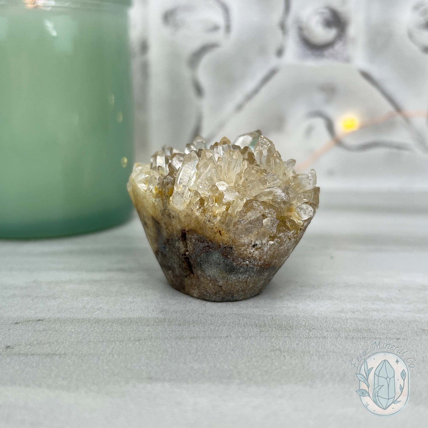 Clear Quartz Crystal Cluster Pet Rock Carving