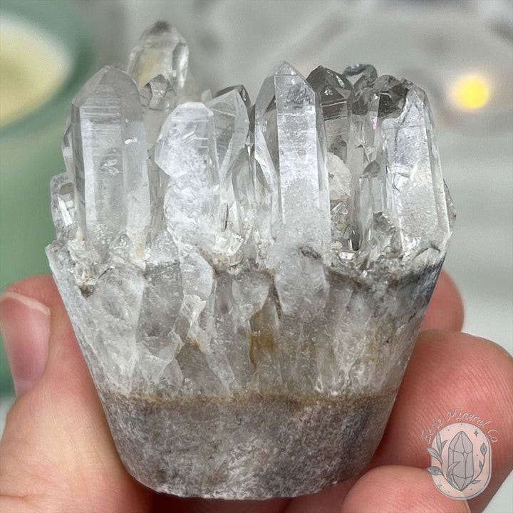 Clear Quartz Crystal Cluster Pet Rock Carving