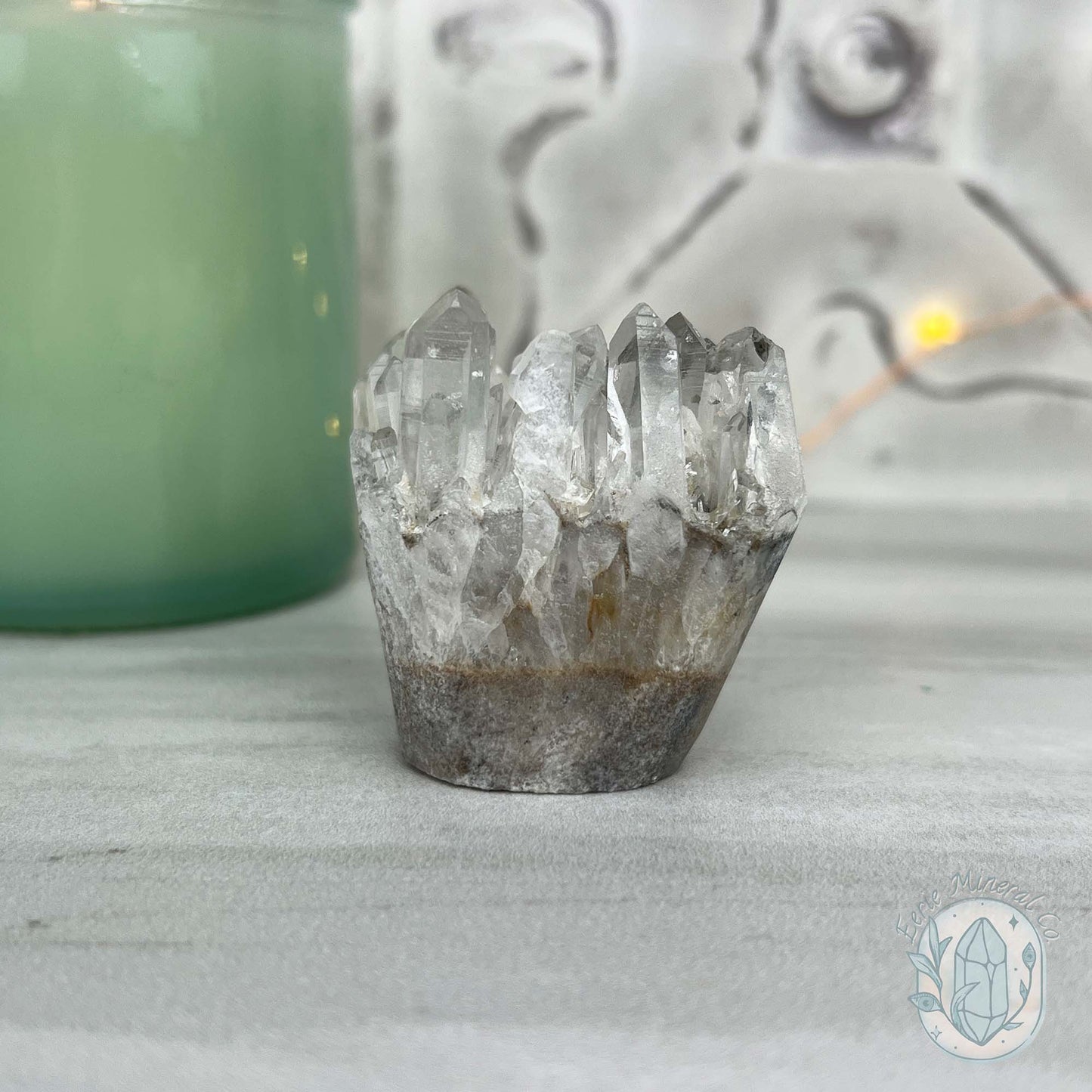 Clear Quartz Crystal Cluster Pet Rock Carving