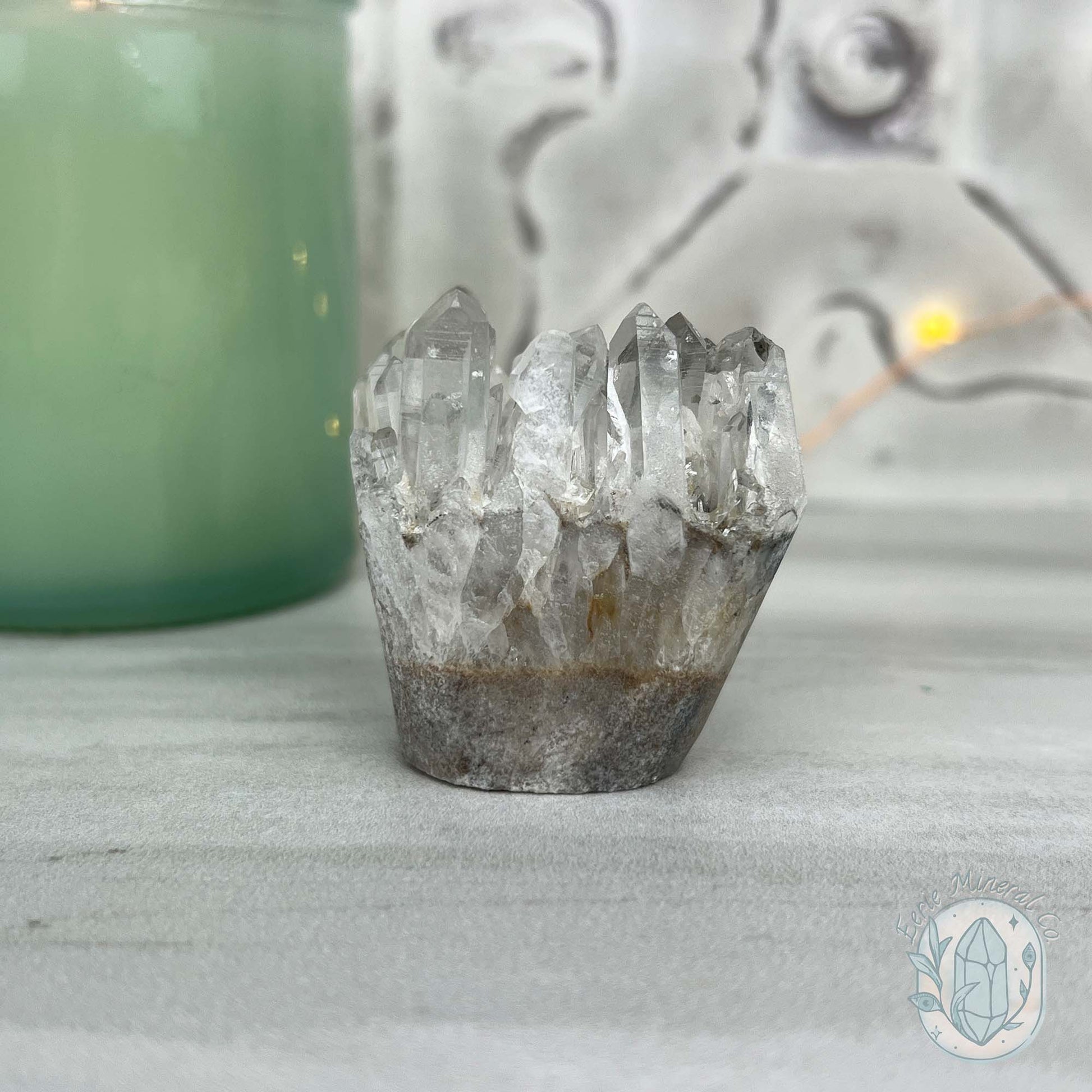 Clear Quartz Crystal Cluster Pet Rock Carving