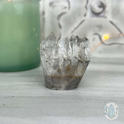 Clear Quartz Crystal Cluster Pet Rock Carving