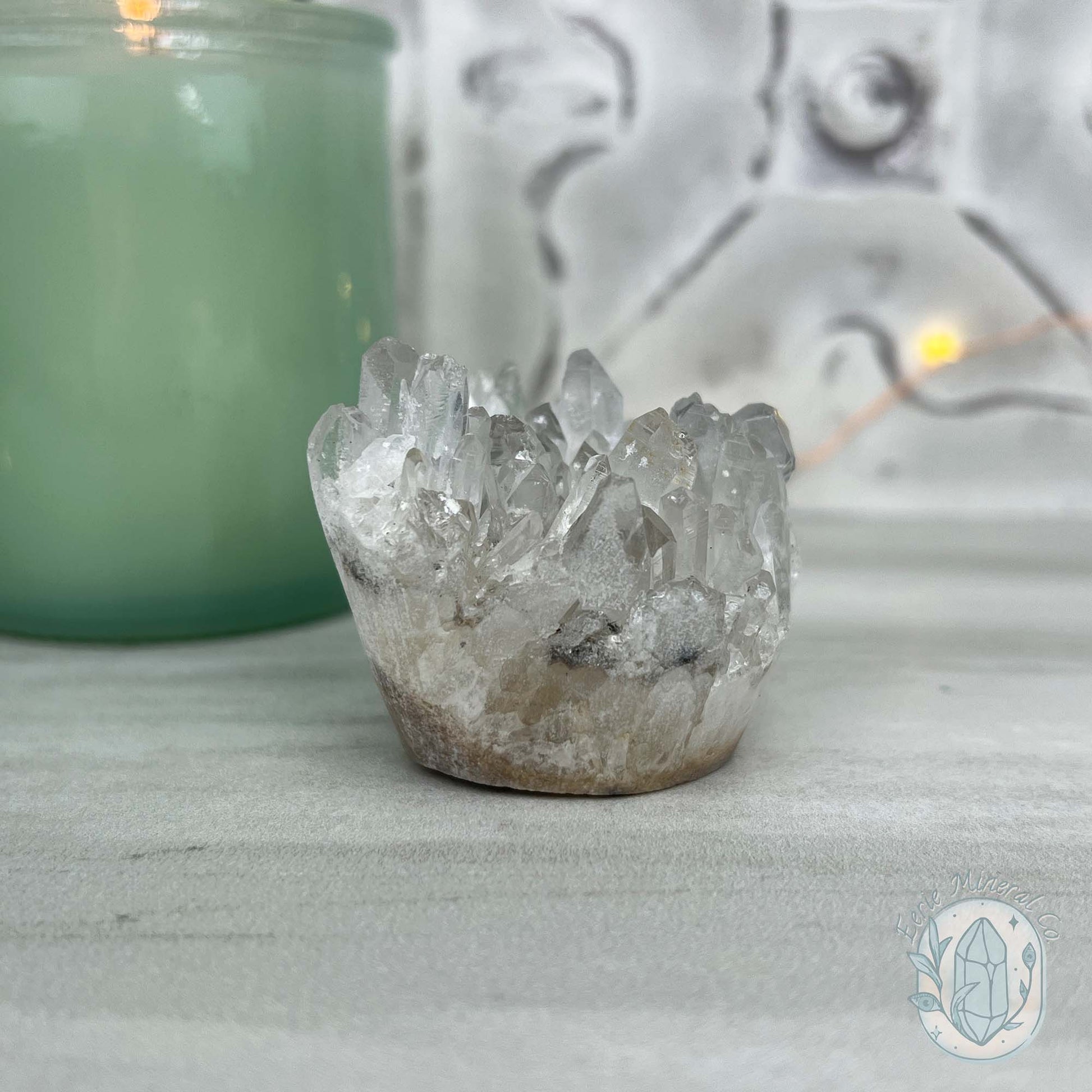 Clear Quartz Crystal Cluster Pet Rock Carving