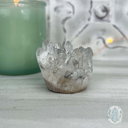 Clear Quartz Crystal Cluster Pet Rock Carving