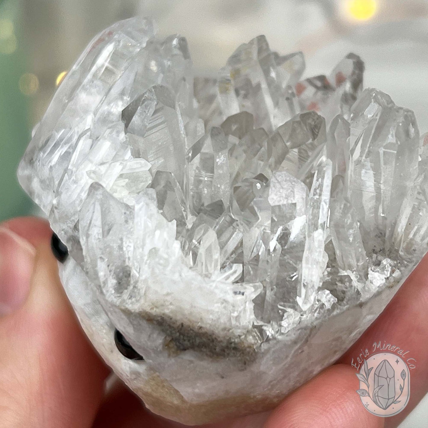 Clear Quartz Crystal Cluster Pet Rock Carving