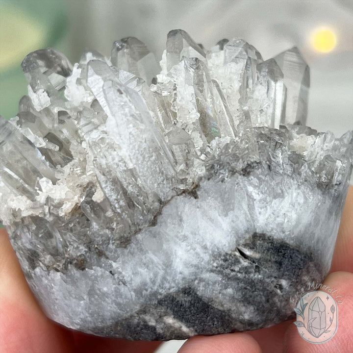 Clear Quartz Crystal Cluster Pet Rock Carving