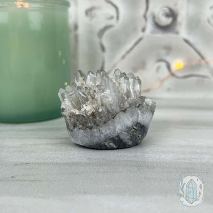 Clear Quartz Crystal Cluster Pet Rock Carving