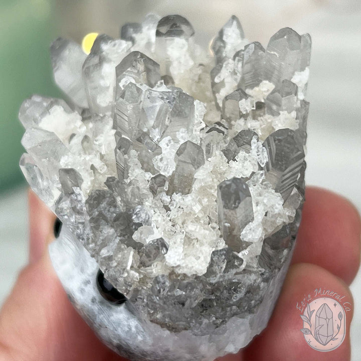 Clear Quartz Crystal Cluster Pet Rock Carving