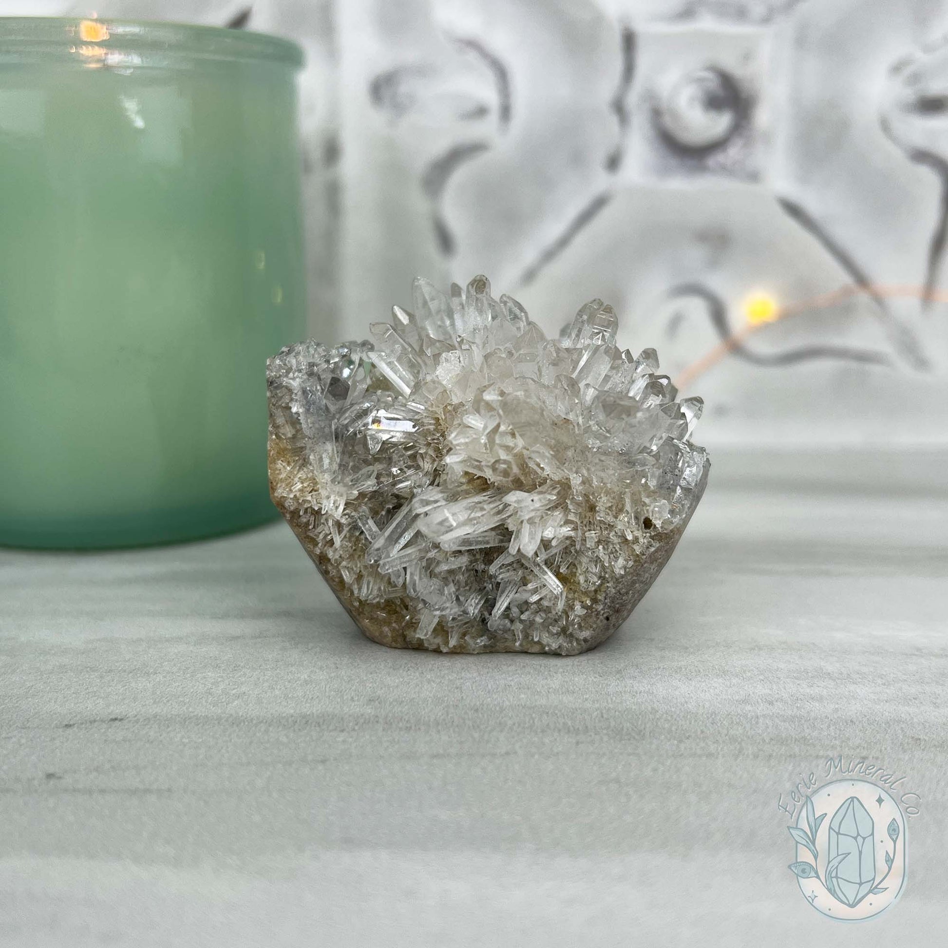 Clear Quartz Crystal Cluster Pet Rock Carving