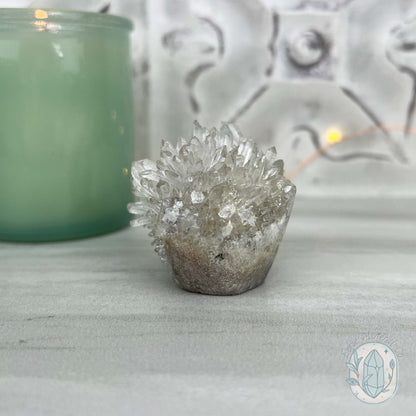 Clear Quartz Crystal Cluster Pet Rock Carving