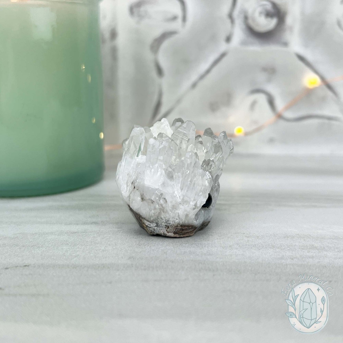 Clear Quartz Crystal Cluster Pet Rock Carving