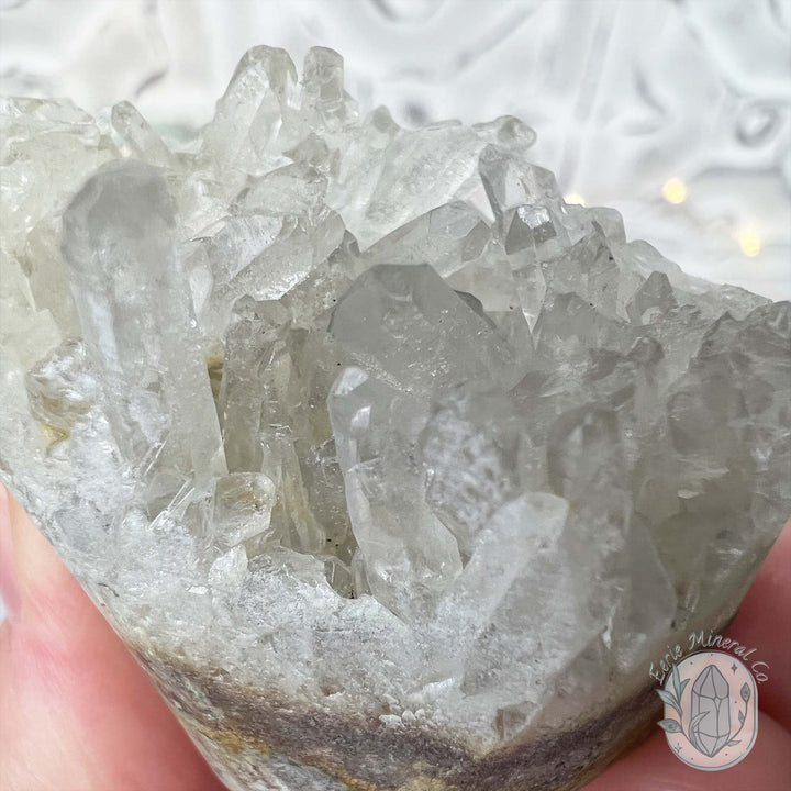 Clear Quartz Crystal Cluster Pet Rock Carving