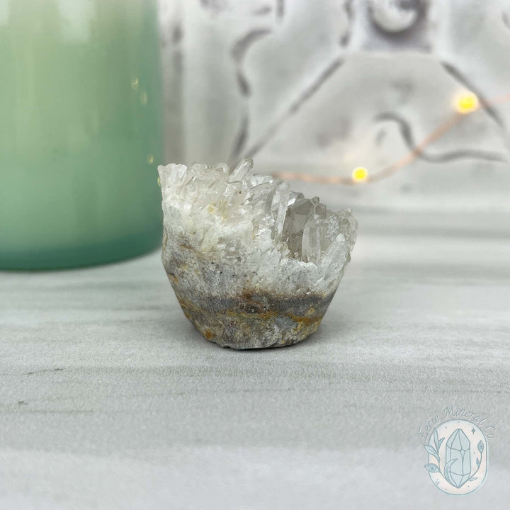 Clear Quartz Crystal Cluster Pet Rock Carving