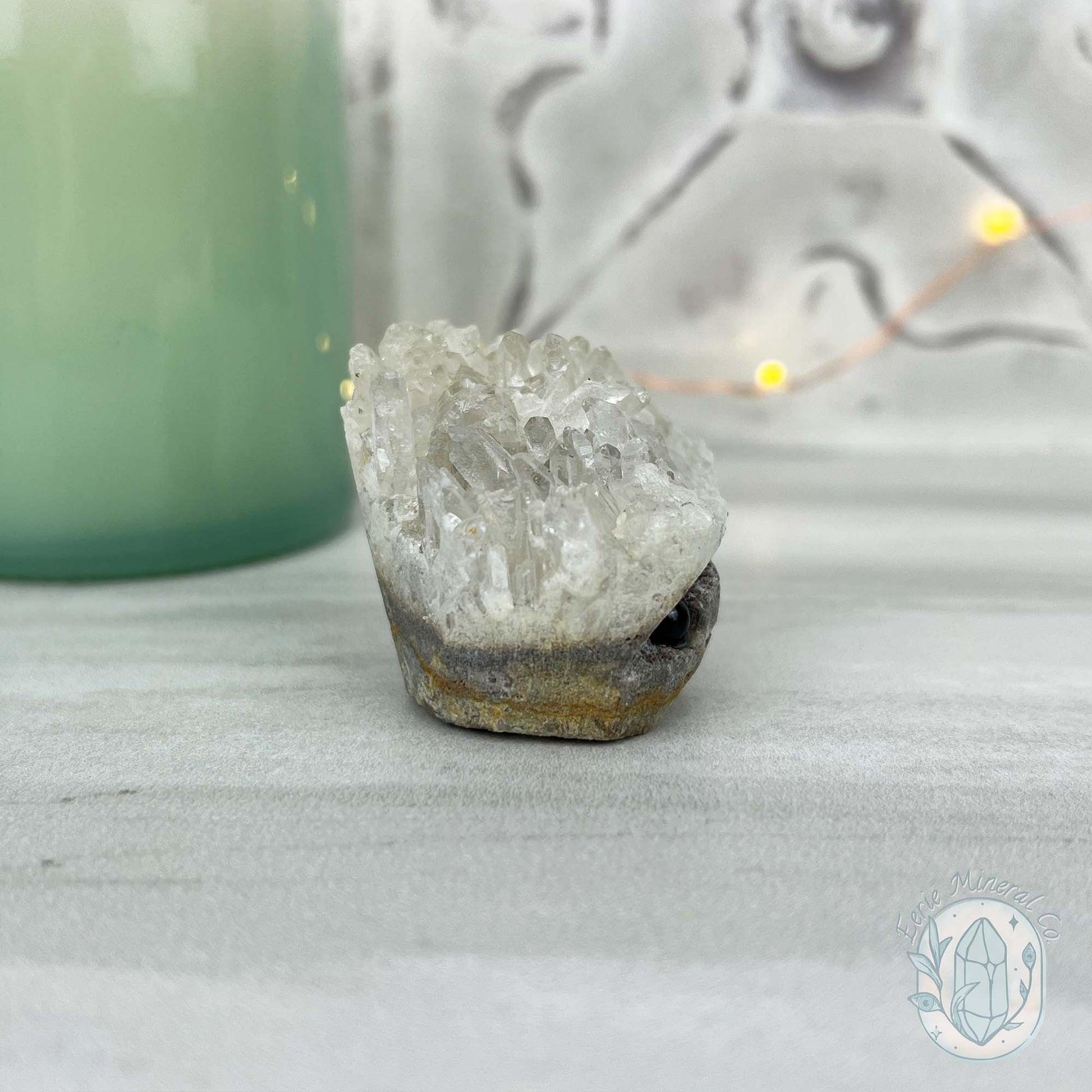 Clear Quartz Crystal Cluster Pet Rock Carving