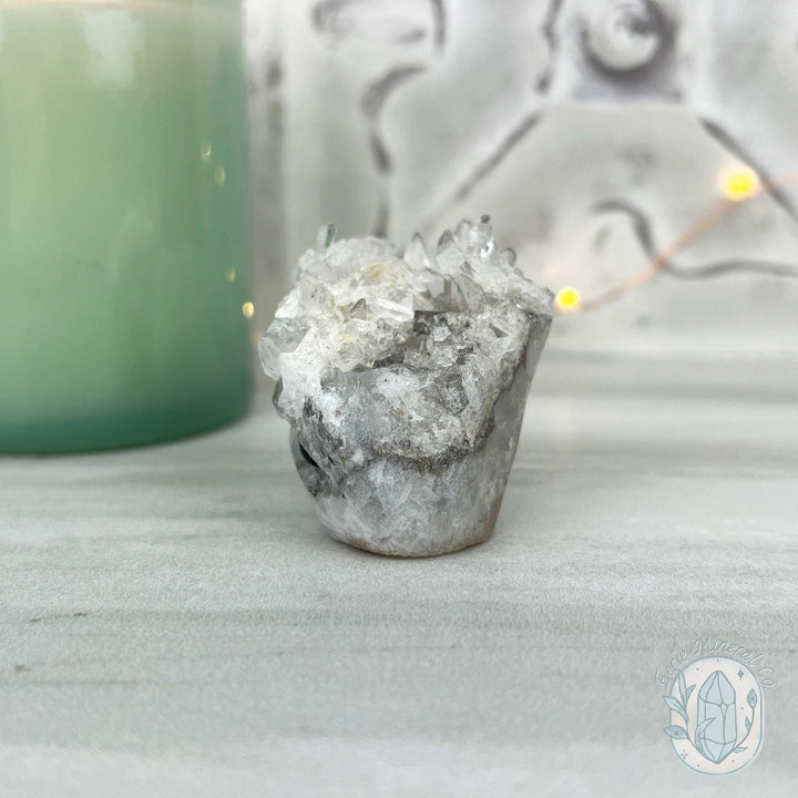 Clear Quartz Crystal Cluster Pet Rock Carving