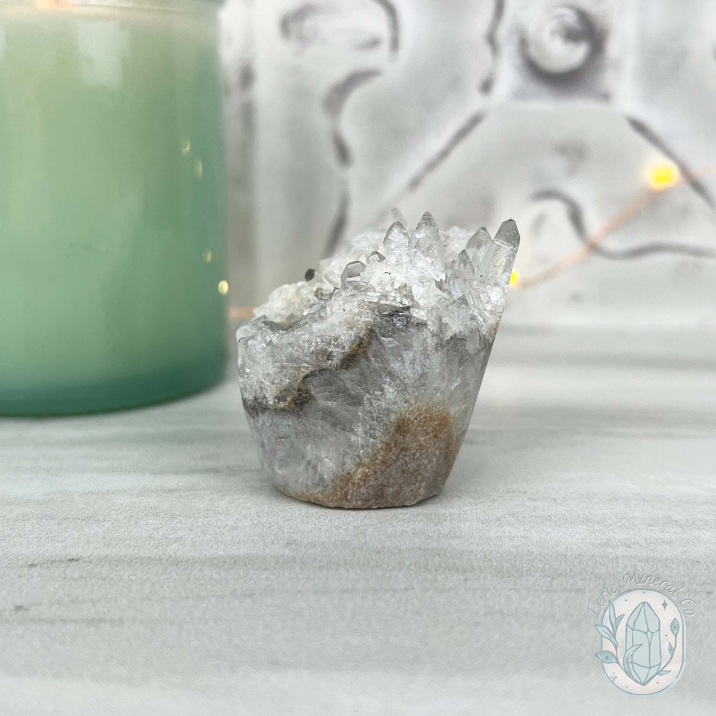 Clear Quartz Crystal Cluster Pet Rock Carving
