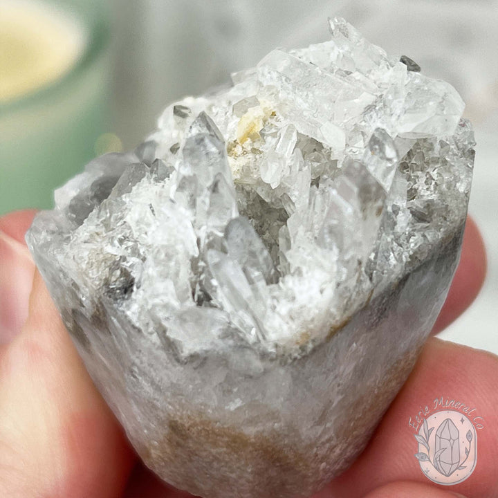 Clear Quartz Crystal Cluster Pet Rock Carving