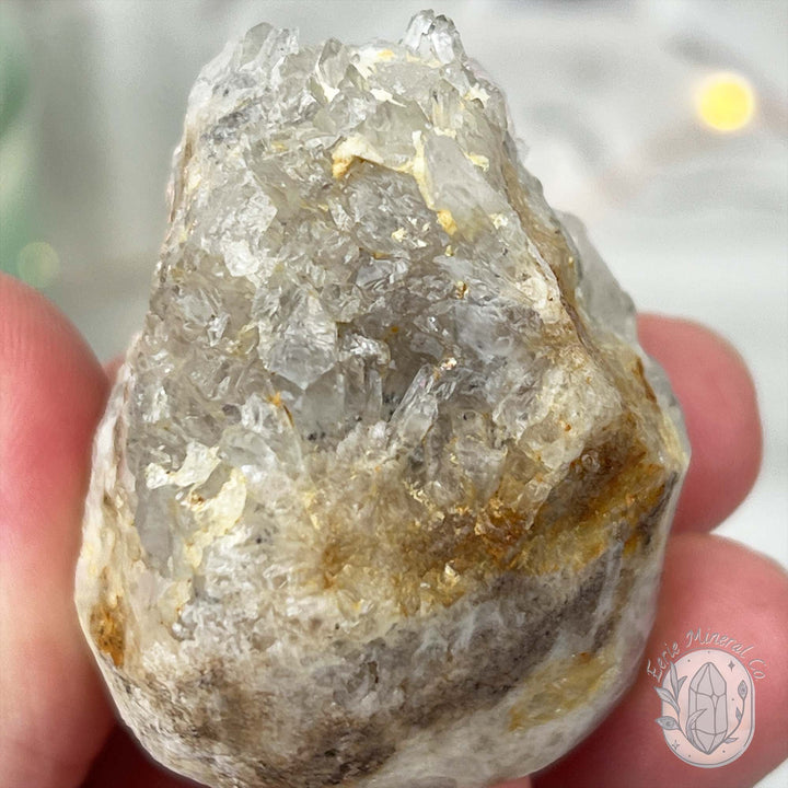 Clear Quartz Crystal Cluster Pet Rock Carving