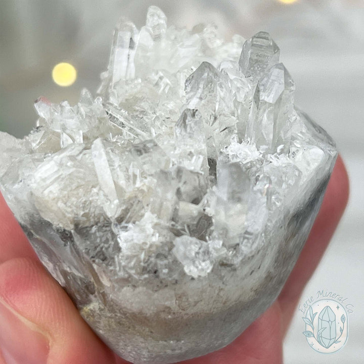 Clear Quartz Crystal Cluster Pet Rock Carving